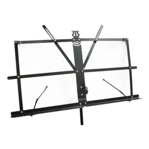 Atril RMX 1108B/CR de acero cromado con altura ajustable y diseño plegable