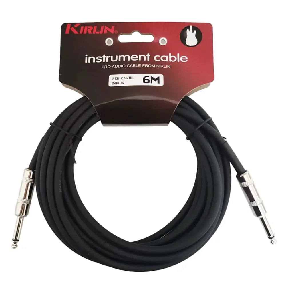 Cable Kirlin 6 metros con conectores Jack 1/4 niquelados