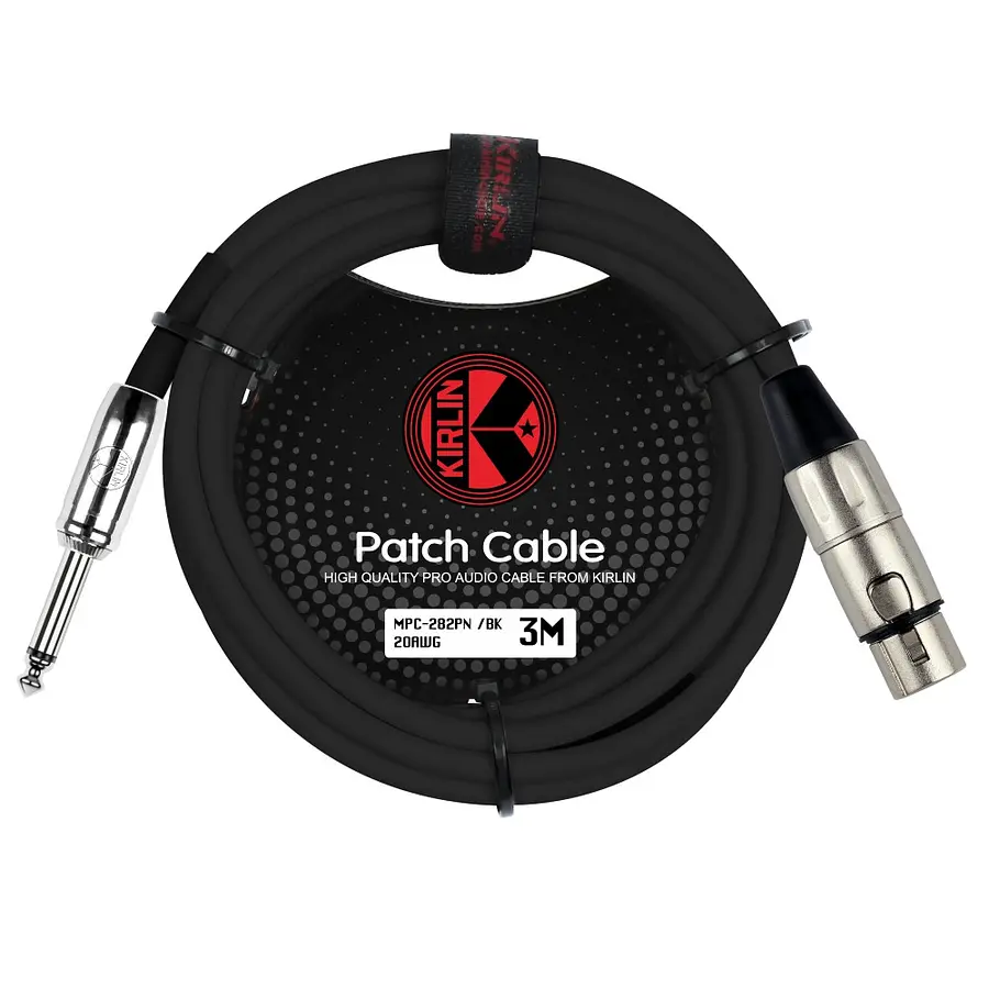 Cable de micrófono Kirlin 3m XLR a Plug Mono