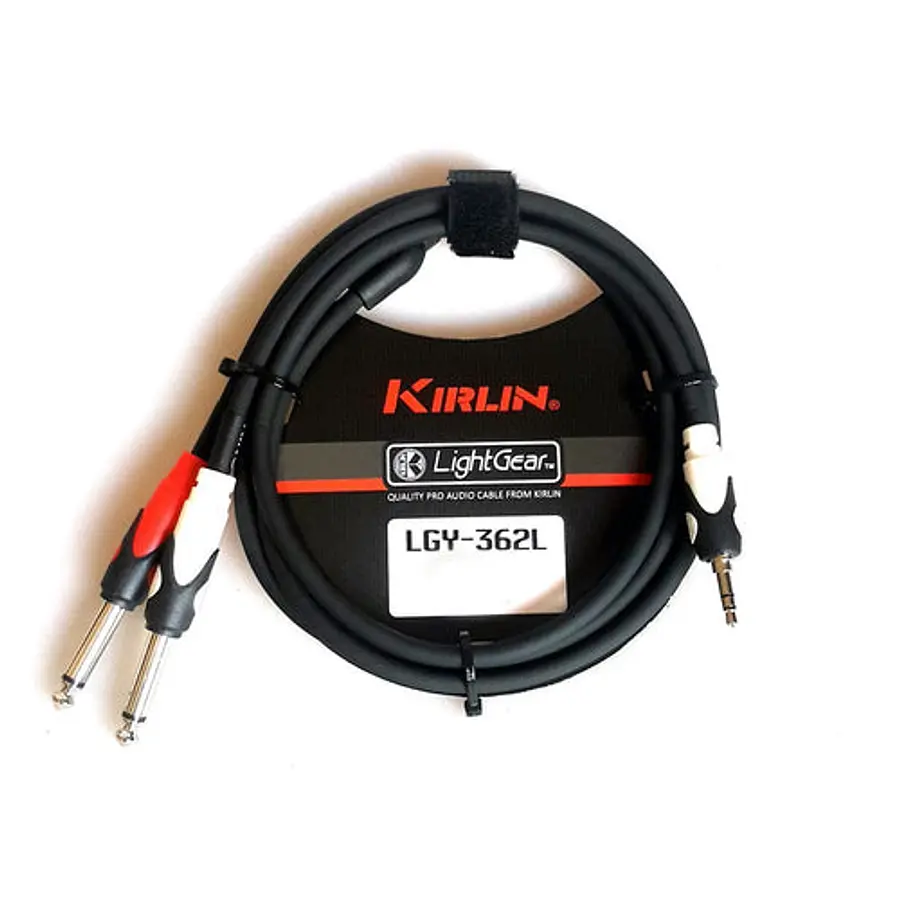 Cable adaptador Kirlin LightGear de 3.5mm TRS a dos plugs mono de ¼”