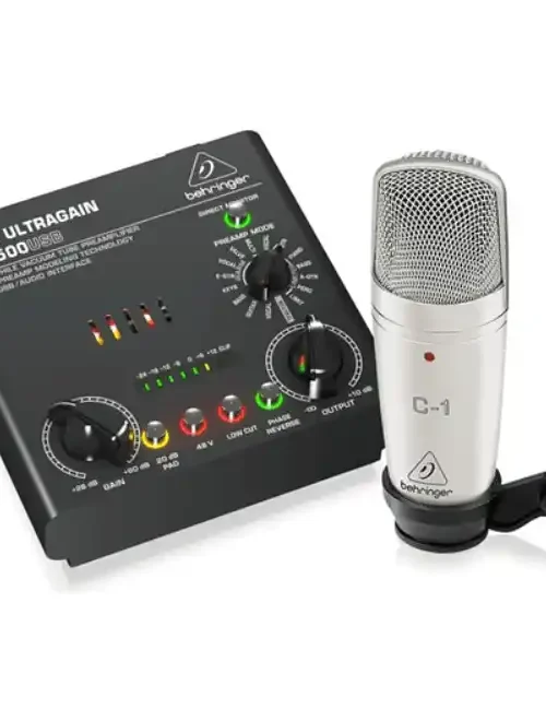 Pack de grabación de estudio Behringer Voice-Studio con micrófono e interfaz USB.