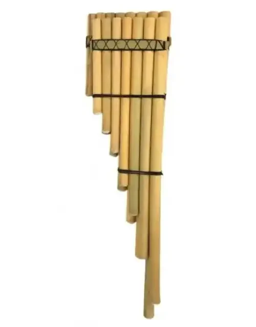 Zampoña artesanal de 8 y 7 tubos, hecha en caña común (Arundo donax)