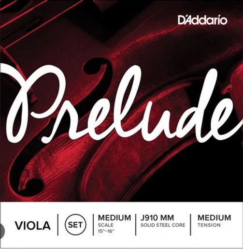 Set de cuerdas D’Addario Prelude J910 para viola 15"-16" con núcleo de acero sólido