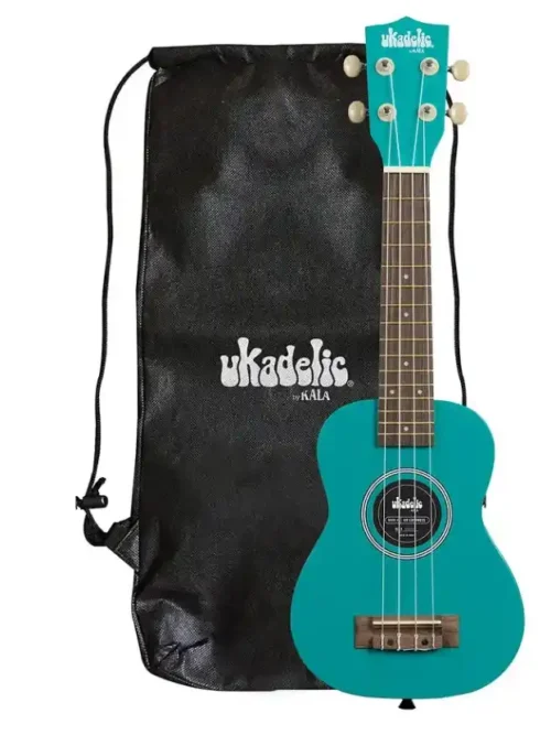 Ukelele Soprano Kala Lochness, diseño único y divertido, ideal para principiantes. Incluye bolso