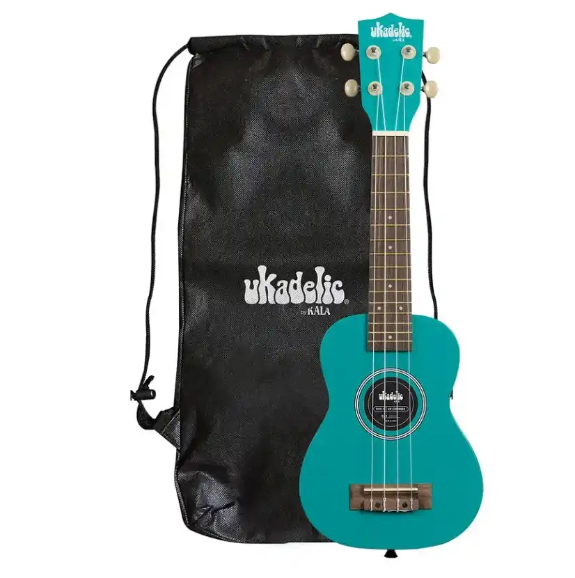 Ukelele Soprano Kala Lochness, diseño único y divertido, ideal para principiantes. Incluye bolso