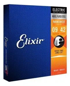Cuerdas Elixir 12002 Nanoweb para guitarra eléctrica calibre 09–42