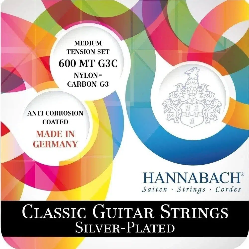 cuerdas hannabach 600mt g3c guitarra clásica