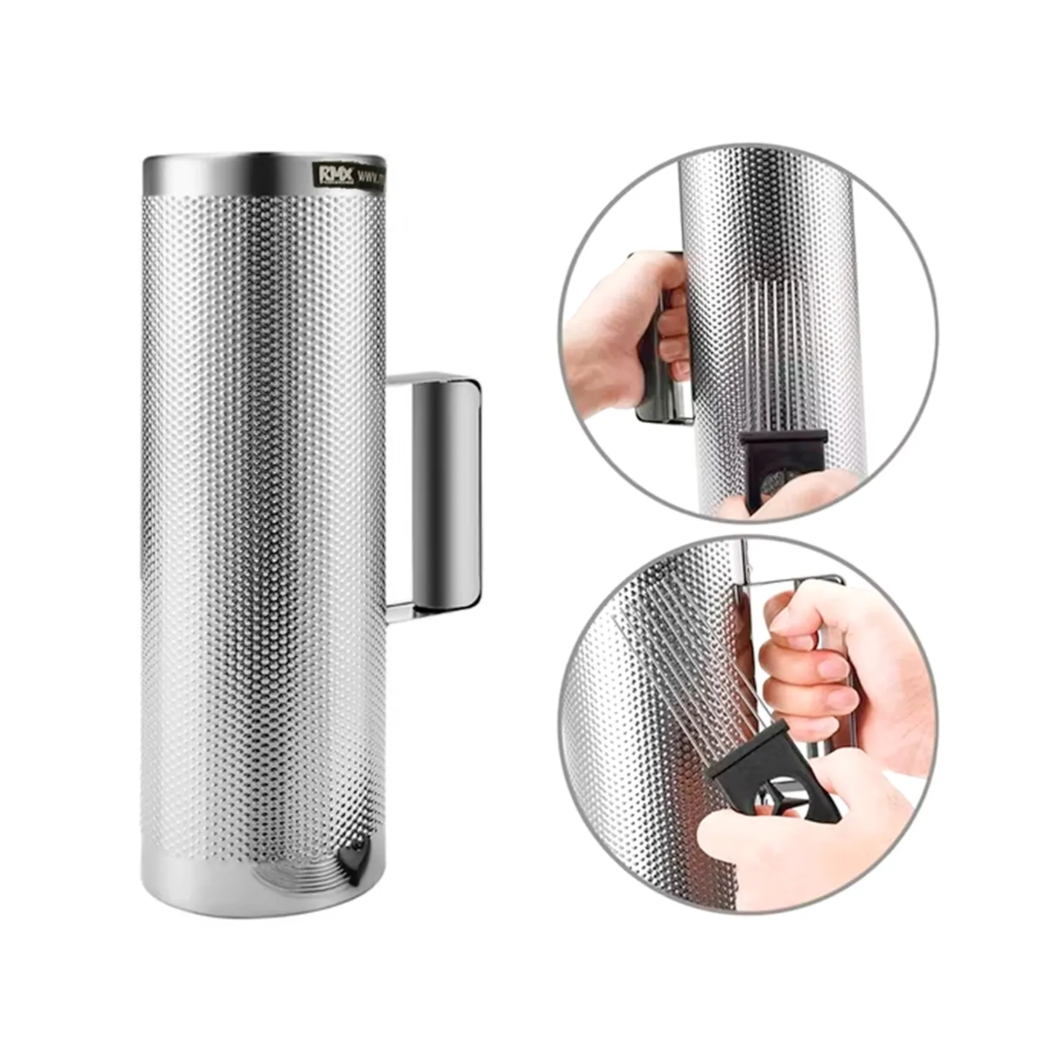 Güiro Merengue metálico RMX 12×4 en color silver con peine para rasgar