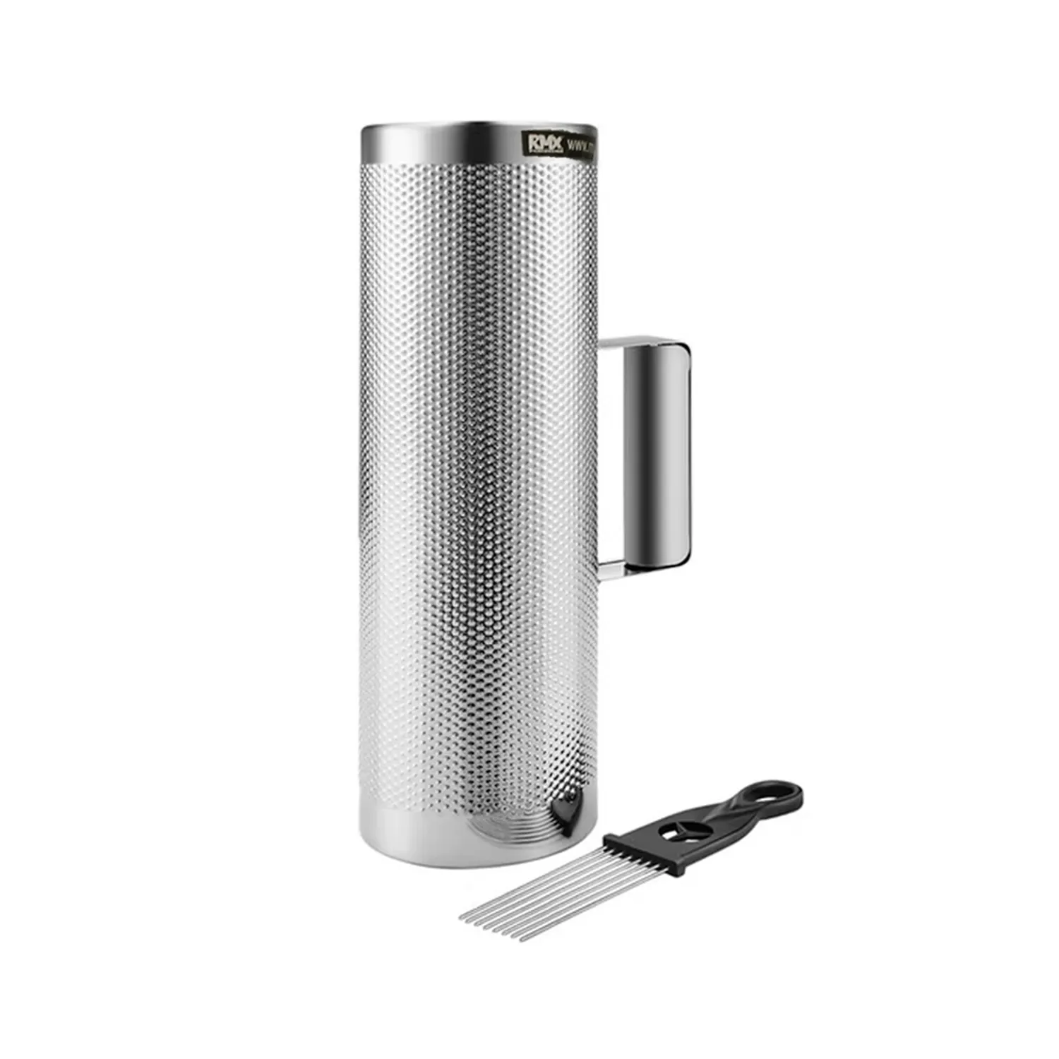 Güiro Merengue metálico RMX 12×4 en color silver con peine para rasgar
