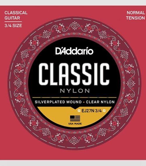 Juego de cuerdas D’Addario guitarra clásica 3/4