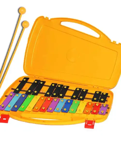 Metalófono 25 Notas RMX con colores, maleta plástica y baquetas