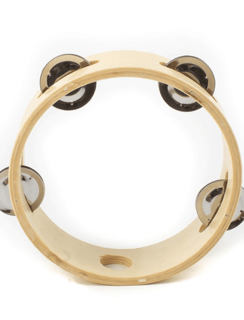 Pandero 6 pulgadas sin cuero, seguro y ligero, ideal para niños.