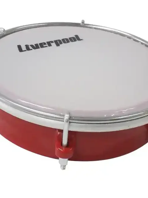 Tamborín Liverpool rojo de 6 pulgadas con cuerpo de ABS y parche de nylon.