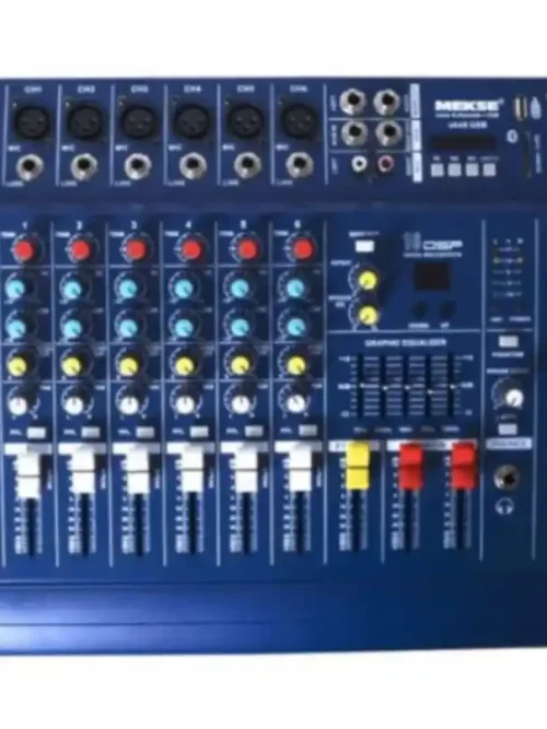 Consola Power Mixer 6CH UKS-6USB MEKSE con Bluetooth y USB.