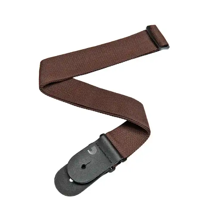 Correa para guitarra y bajo D’Addario PWS109 café en polipropileno resistente
