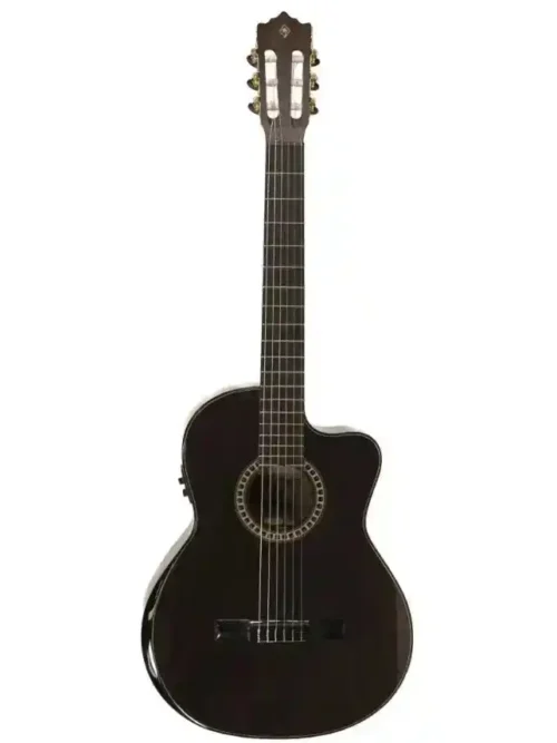 Guitarra Electroacústica Palmer PC16 CEQTBK, cuerdas de nylon y EQ, ideal para presentaciones en vivo.