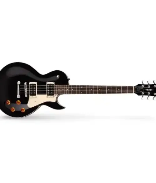 Guitarra eléctrica CORT CR100-BK en negro, Serie Classic Rock, con pastillas ClassicRocker para sonido vintage