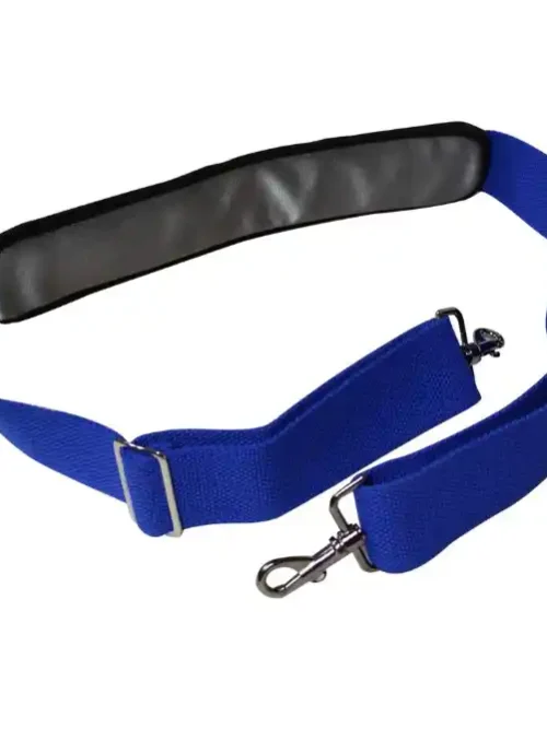 Correa para surdo RMX azul, ajustable y acolchada, ideal para instrumentos de batucada