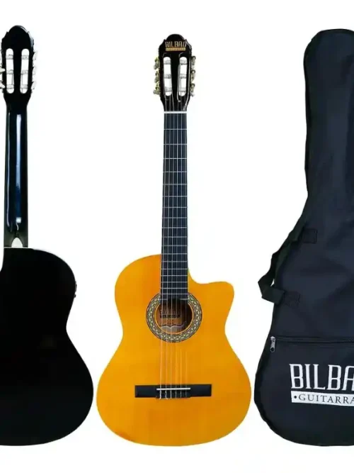 Guitarra Acústica Bilbao BIL-44CW-NT de 39 pulgadas con cutaway y estuche, ideal para principiantes y avanzados, disponible en EntreMúsicos, Santiago.