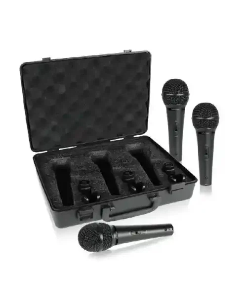 Pack de 3 micrófonos dinámicos BEHRINGER XM1800S con patrón supercardioide.
