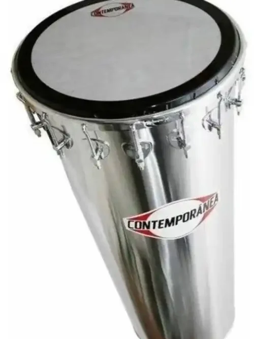 Timba de aluminio 14” Contemporânea con 16 tensores y parche Super Nylon, ideal para percusión brasileña