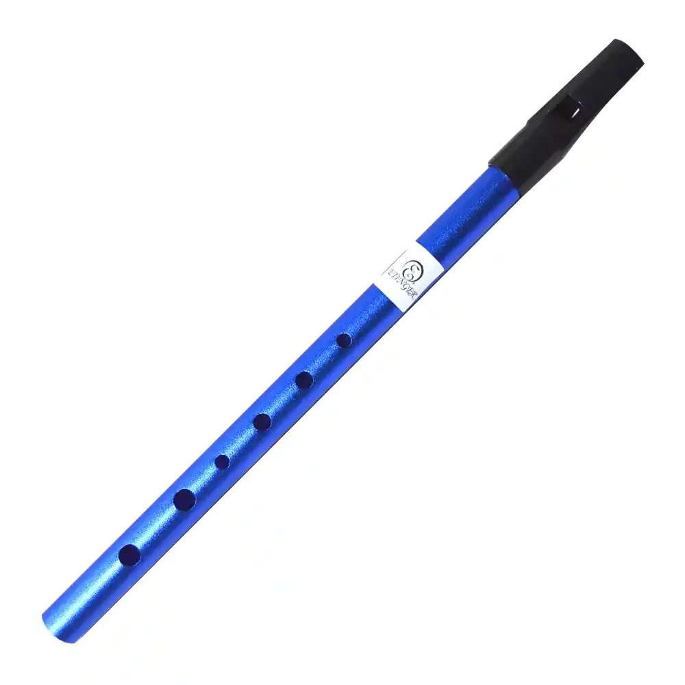 Flauta Celta Azul Afinación E/Mi, modelo MODFCT-21J, diseño de 6 agujeros, ideal para principiantes y expertos