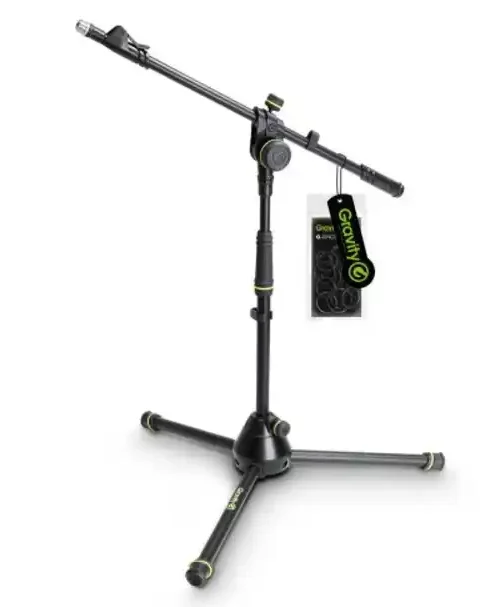 Atril de micrófono Gravity MS-4222B con trípode y brazo telescópico ajustable