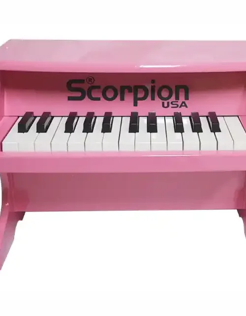 Piano infantil color rosa, Scorpion, con 25 notas reales y diseño compacto