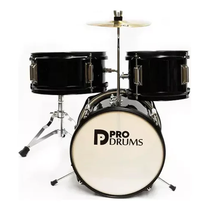 Batería acústica infantil Prodrums negra 3 piezas