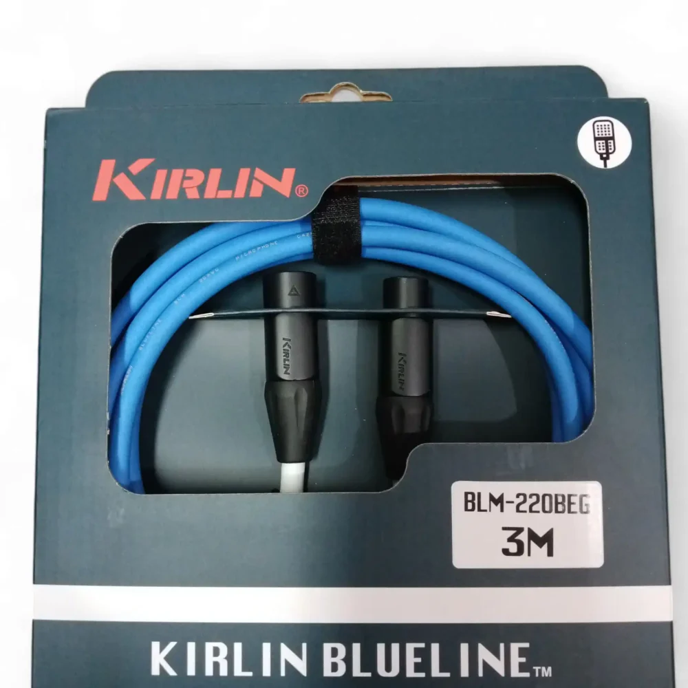 Cable de micrófono Kirlin BlueLine 3 metros XLR macho a hembra azul