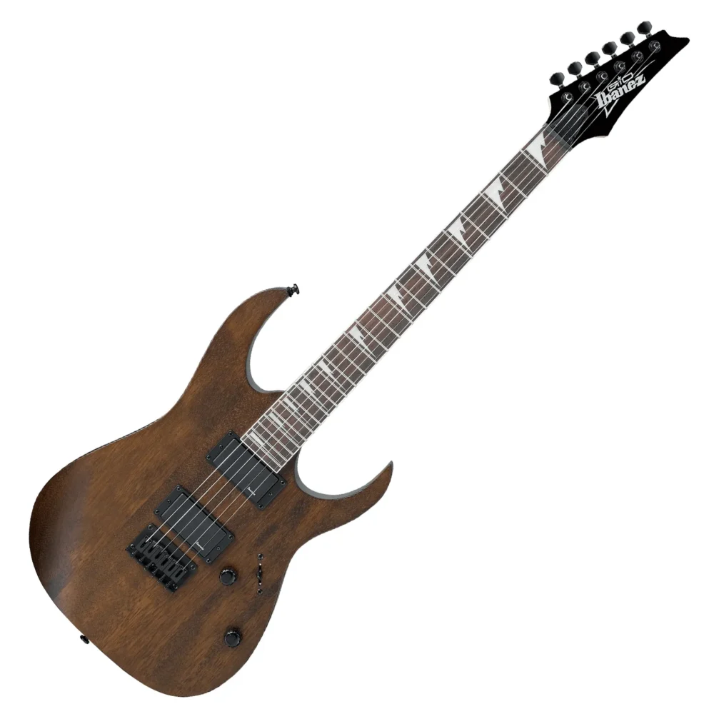 Guitarra eléctrica Ibanez GRG121DX Walnut Flat con 24 trastes y doble humbucker
