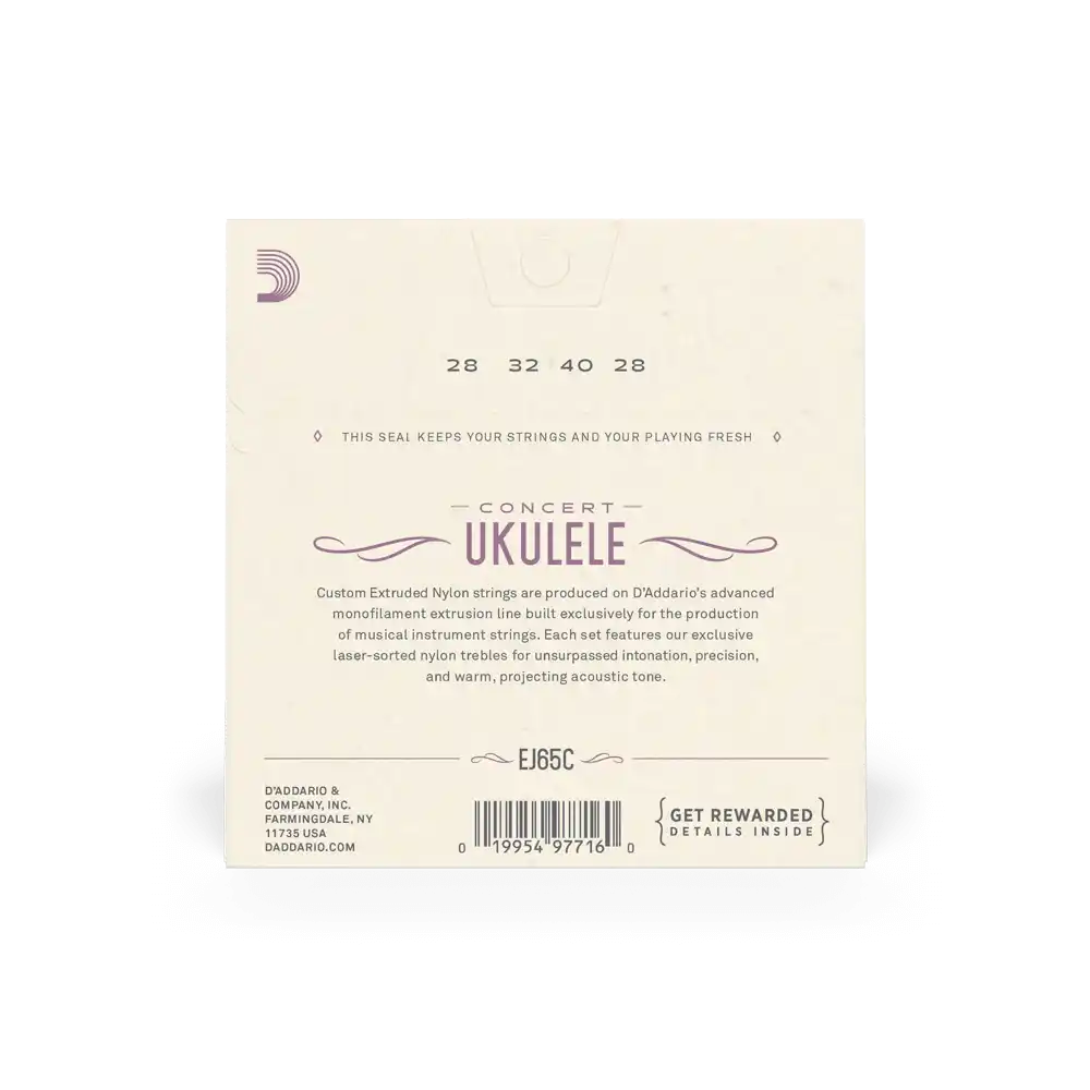 Cuerdas D’Addario Pro-Arté EJ65C GCEA para ukelele concierto