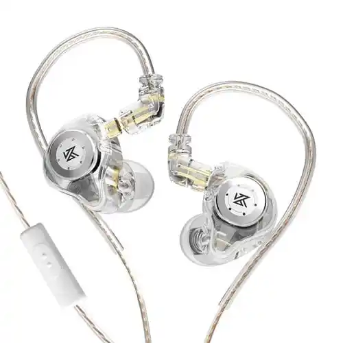 Audífonos KZ EDX Pro Crystal con micrófono y cable plano reemplazable