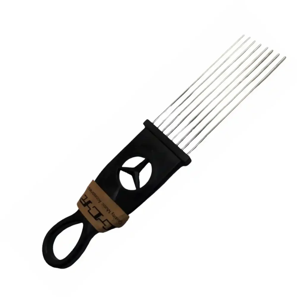 Peineta plástica negra GCR AMB‑01 para güiro, 20 cm