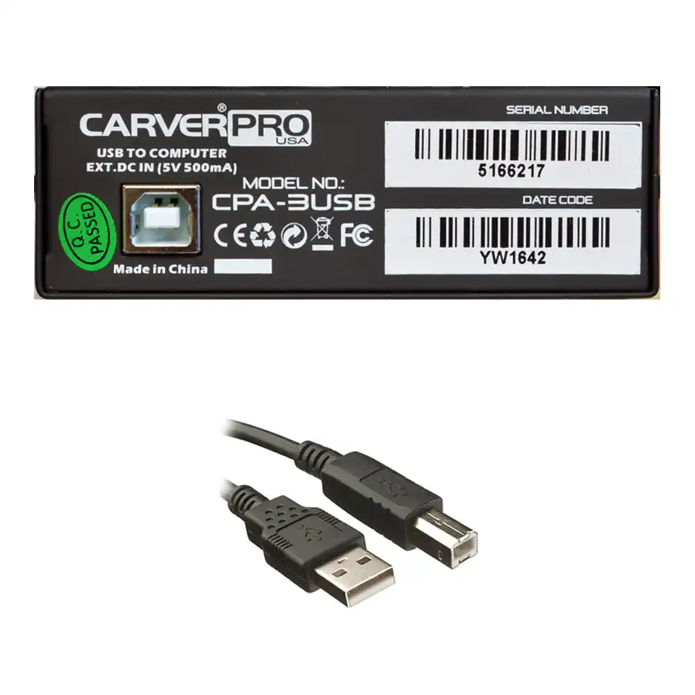 Mini mixer USB 3 canales CarverPro con phantom power