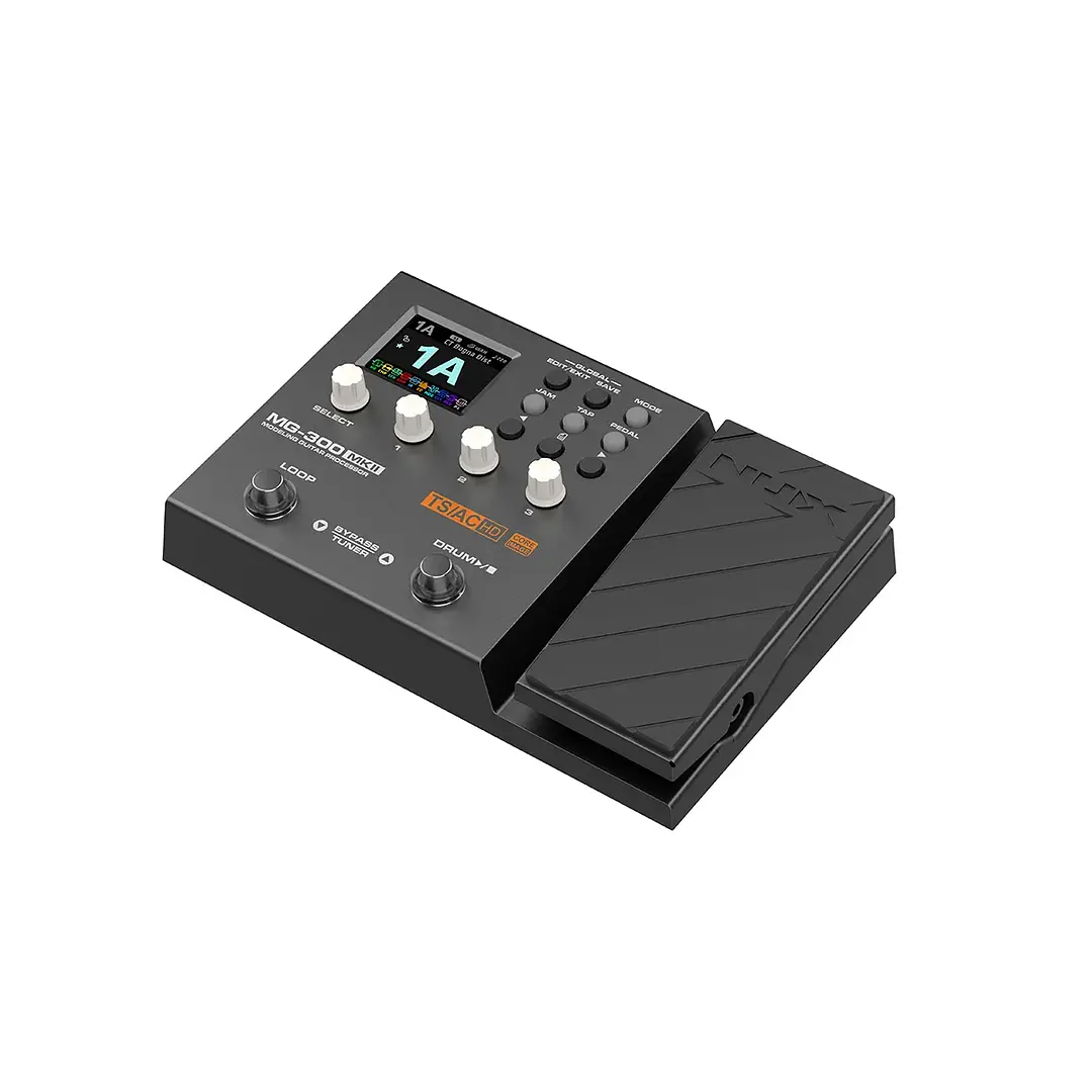 Pedalera multiefecto NUX MG-300 MKII con simulaciones y efectos