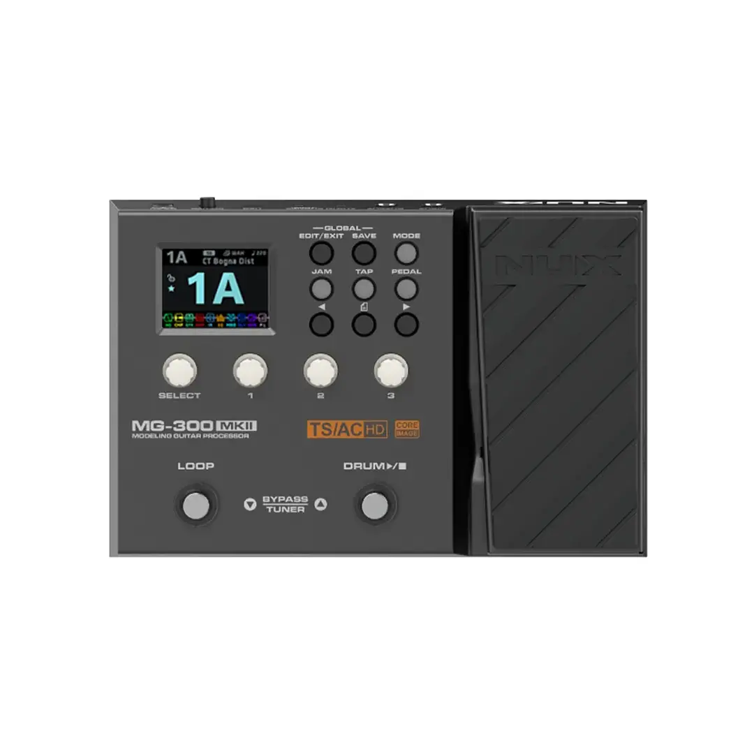 Pedalera multiefecto NUX MG-300 MKII con simulaciones y efectos
