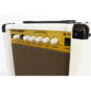 Amplificador A-15 15W con reverb para guitarra acústica y entrada micrófono