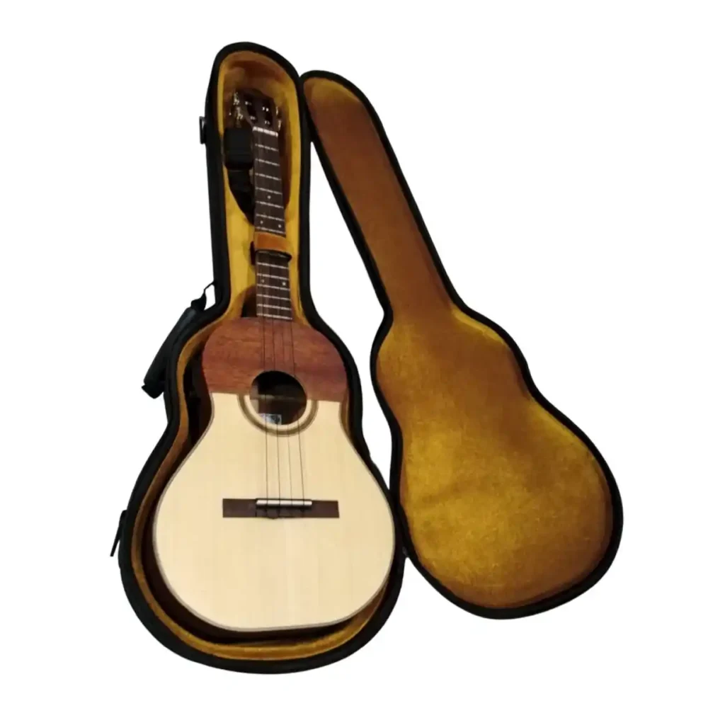 Cuatro venezolano electroacústico con ecualizador y estuche