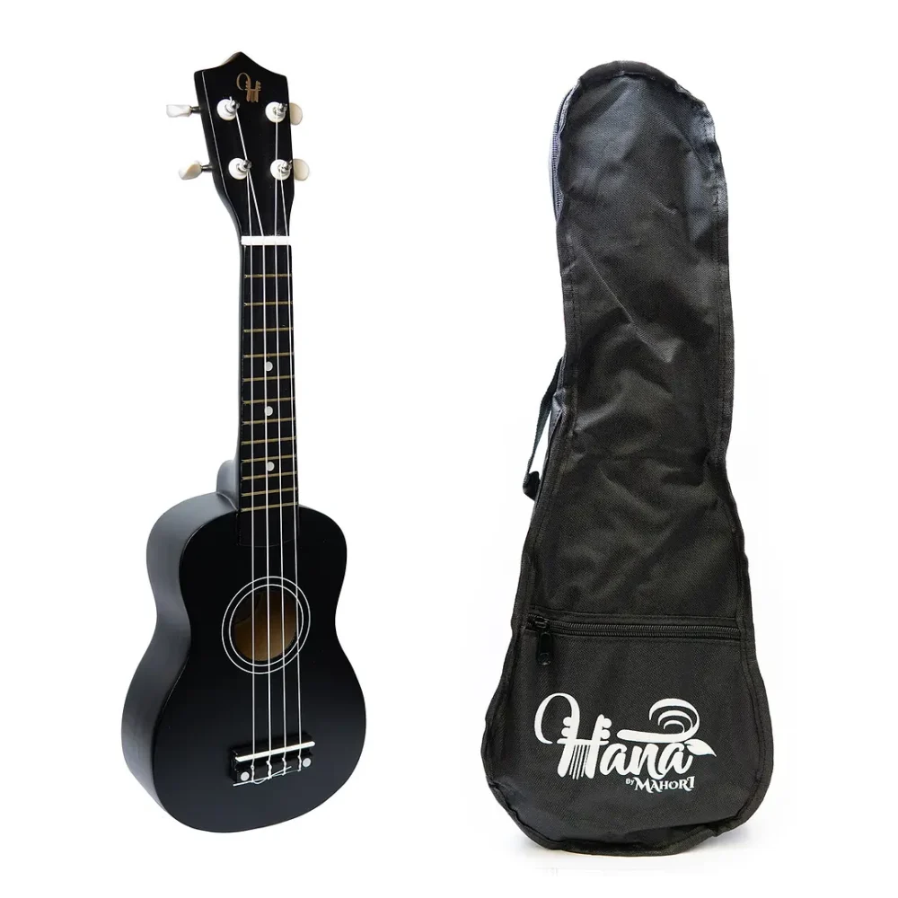 Ukelele soprano acústico Hana modelo HN-SBK con funda incluida