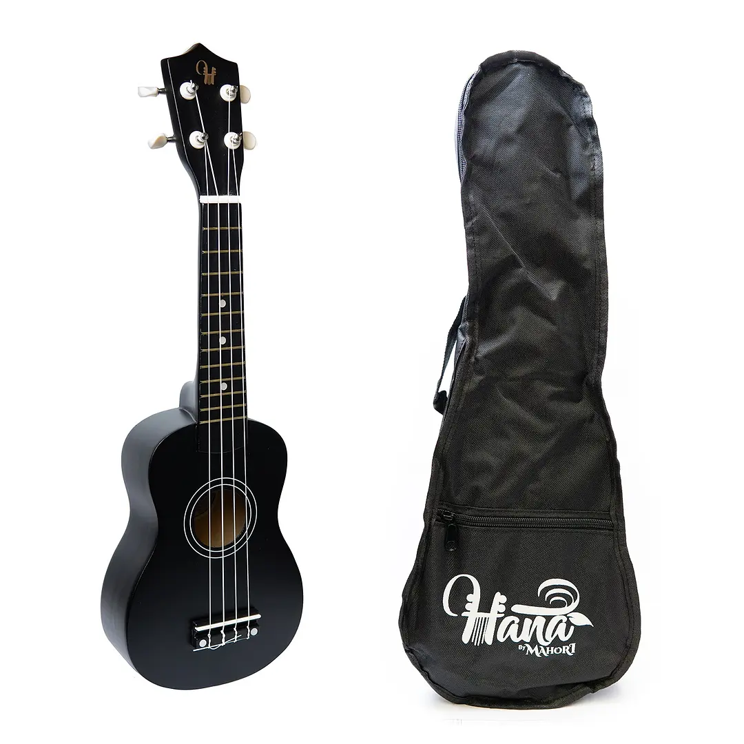 Ukelele soprano acústico Hana modelo HN-SBK con funda incluida