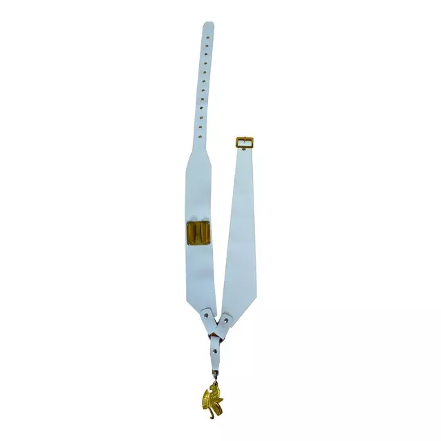 Terciado RMX TEC-15 blanco de cuero para caja de banda, con porta baquetas y águila dorada