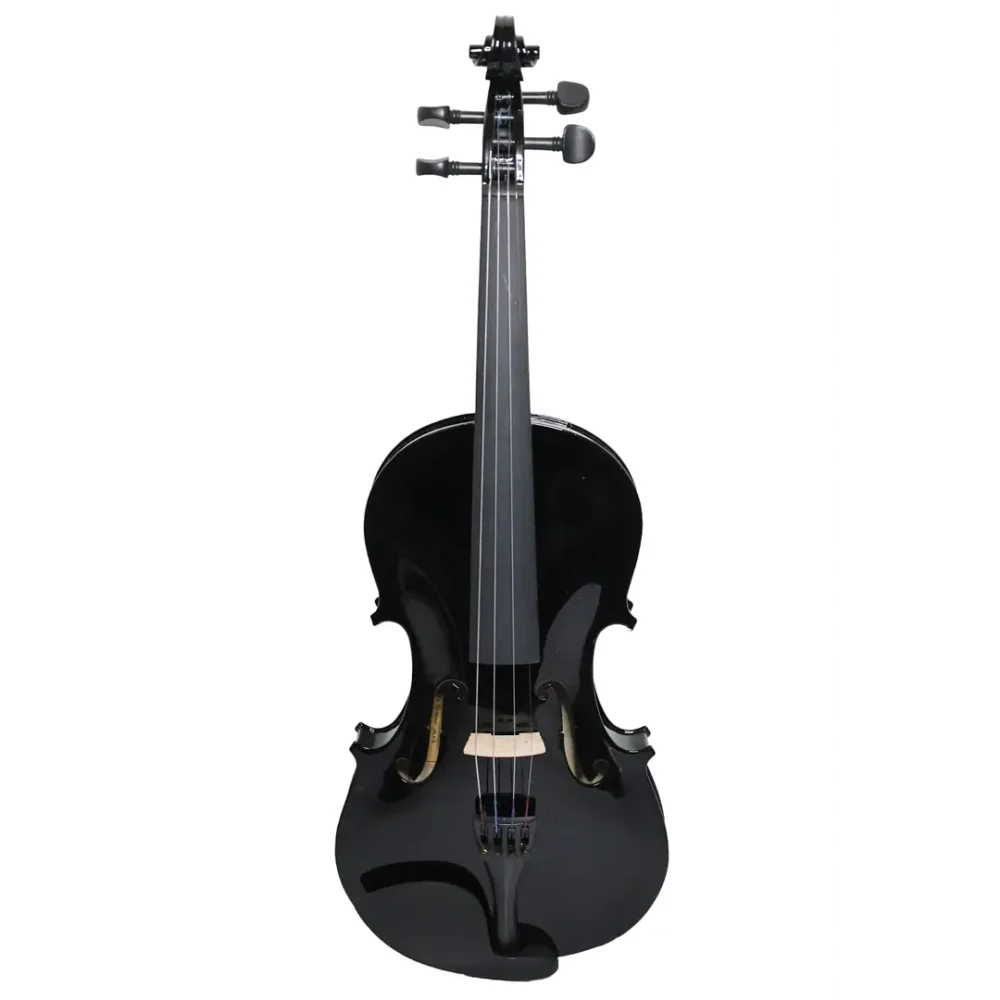 Violín de estudio color negro 4/4 con tapa de tilio y puente de arce