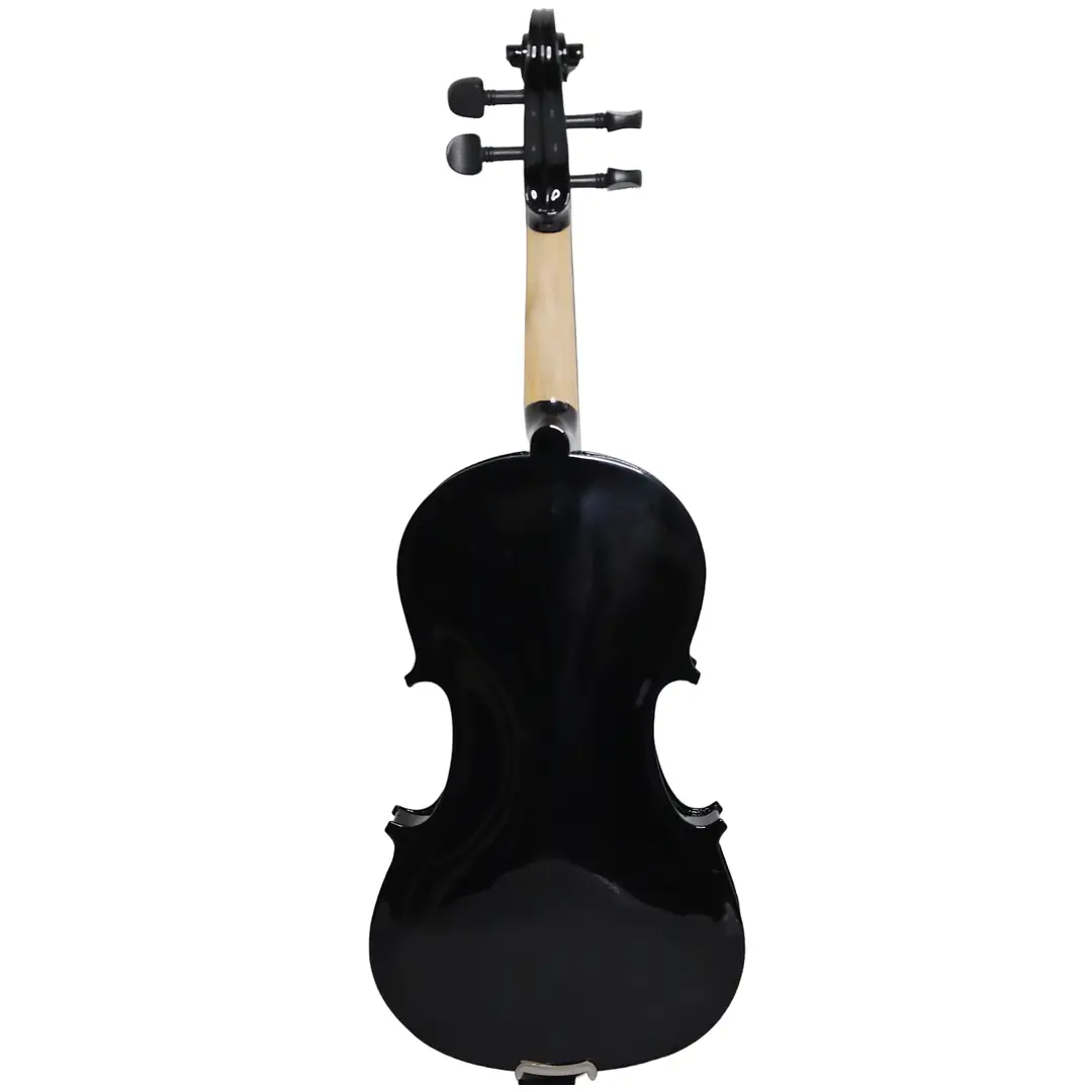 Violín de estudio color negro 4/4 con tapa de tilio y puente de arce