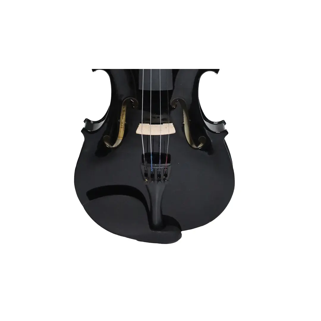 Violín de estudio color negro 4/4 con tapa de tilio y puente de arce