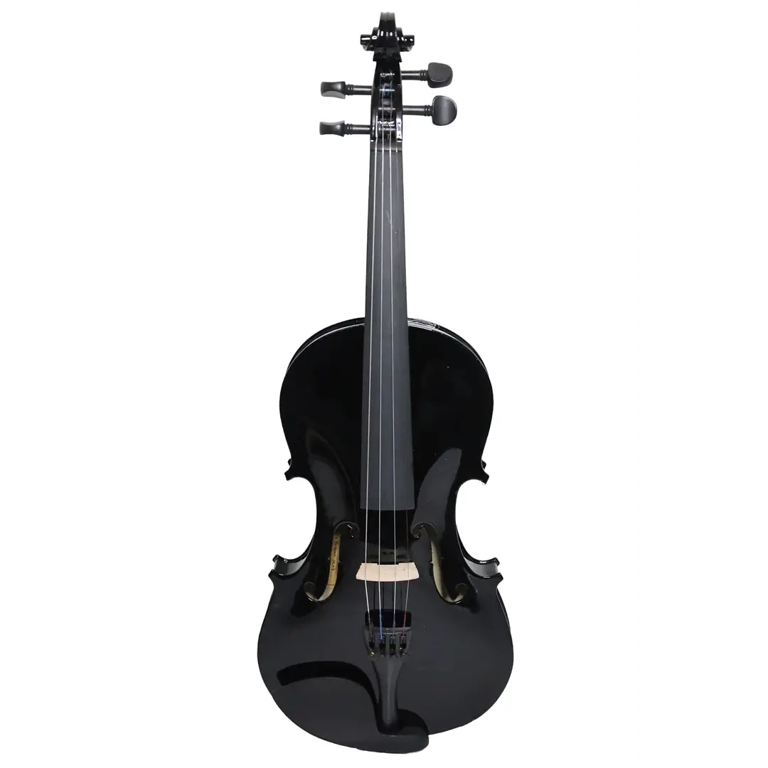 Violín de estudio color negro 4/4 con tapa de tilio y puente de arce