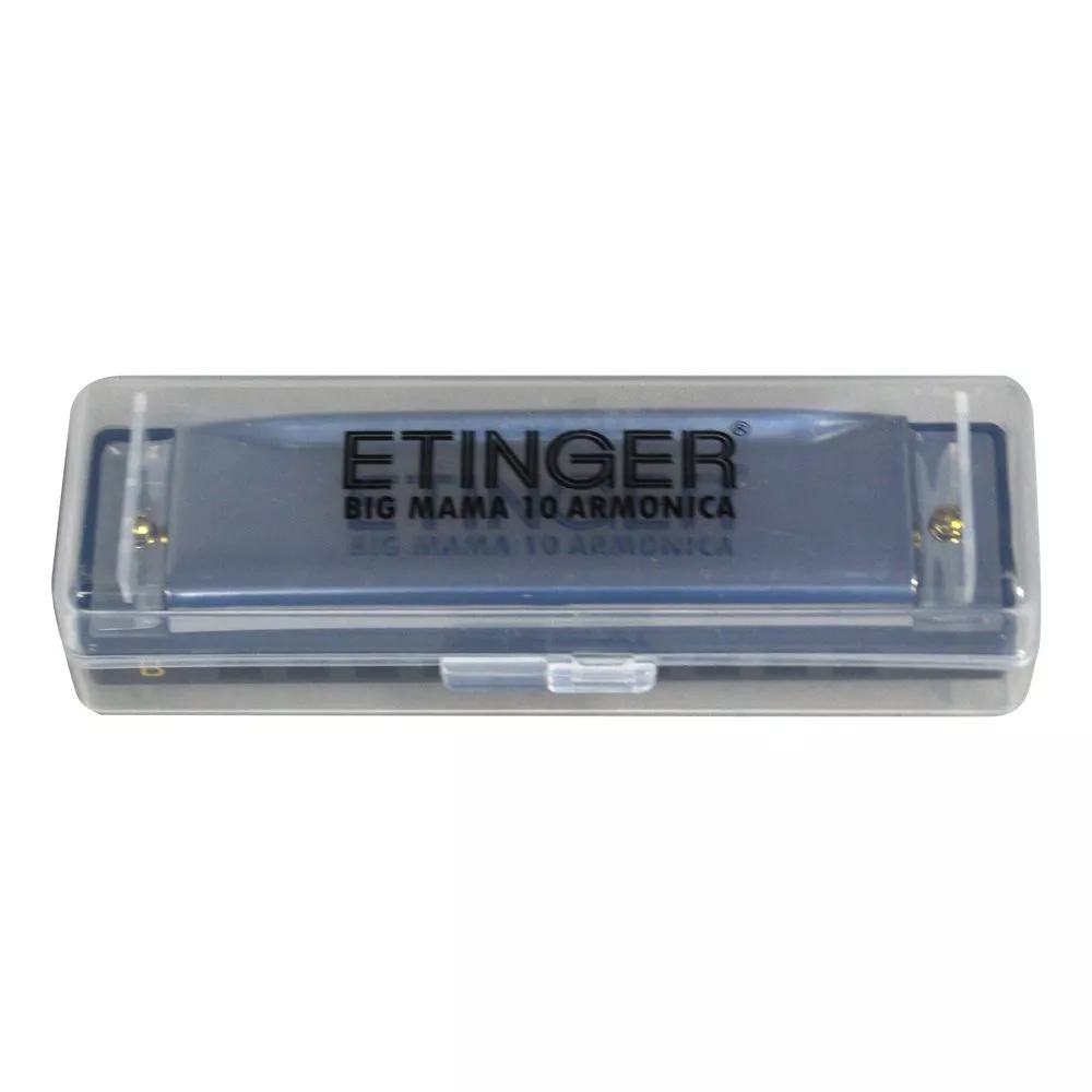 Armónica Etinger Big Mama cromada 10 tonos en Mi (E) con estuche transparente