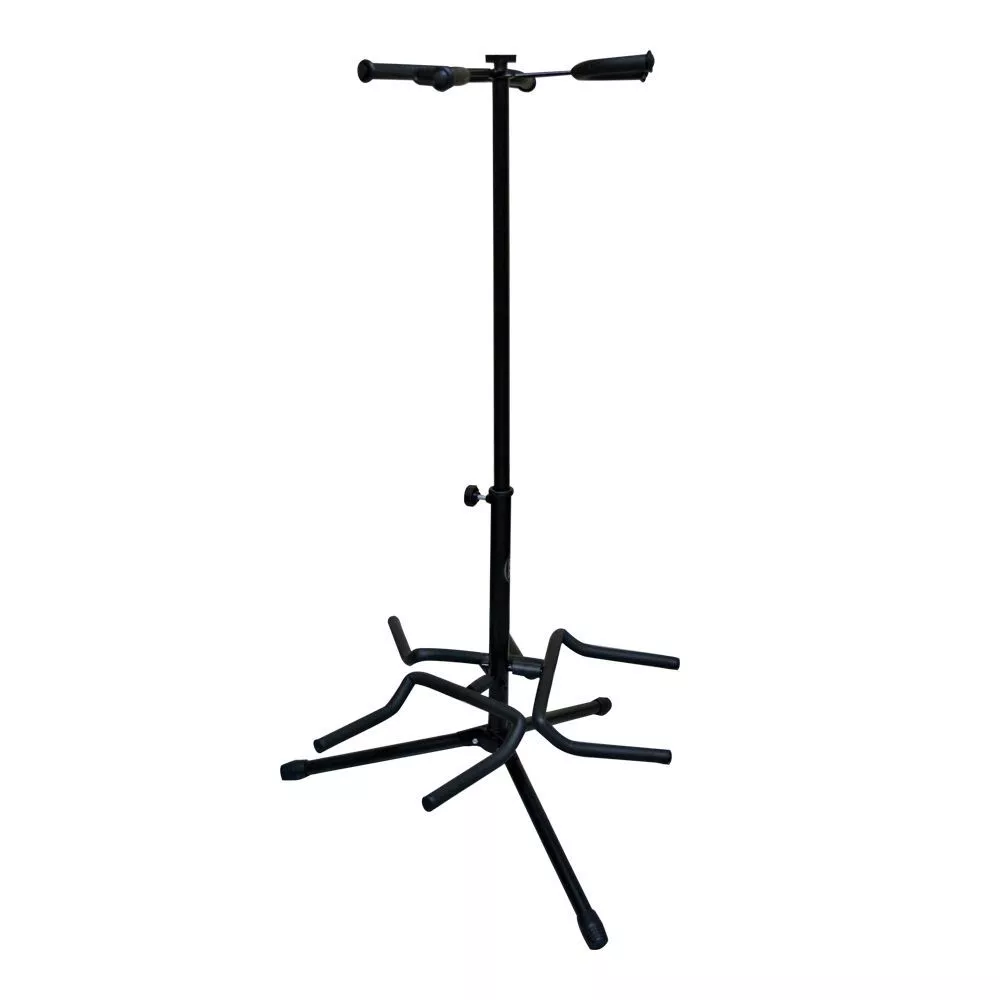 Atril RMX 110-17D negro triple para 3 guitarras o bajos, aluminio resistente, con clips y almohadillas protectoras