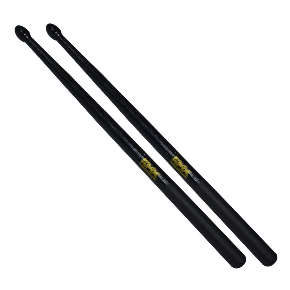 Baqueta negra RMX RD-105/BK para banda escolar con goma antideslizante y punta de madera