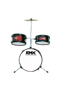 Batería infantil RMX RAD-2 de 3 piezas color rojo con bombo, tambores, platillo y accesorios